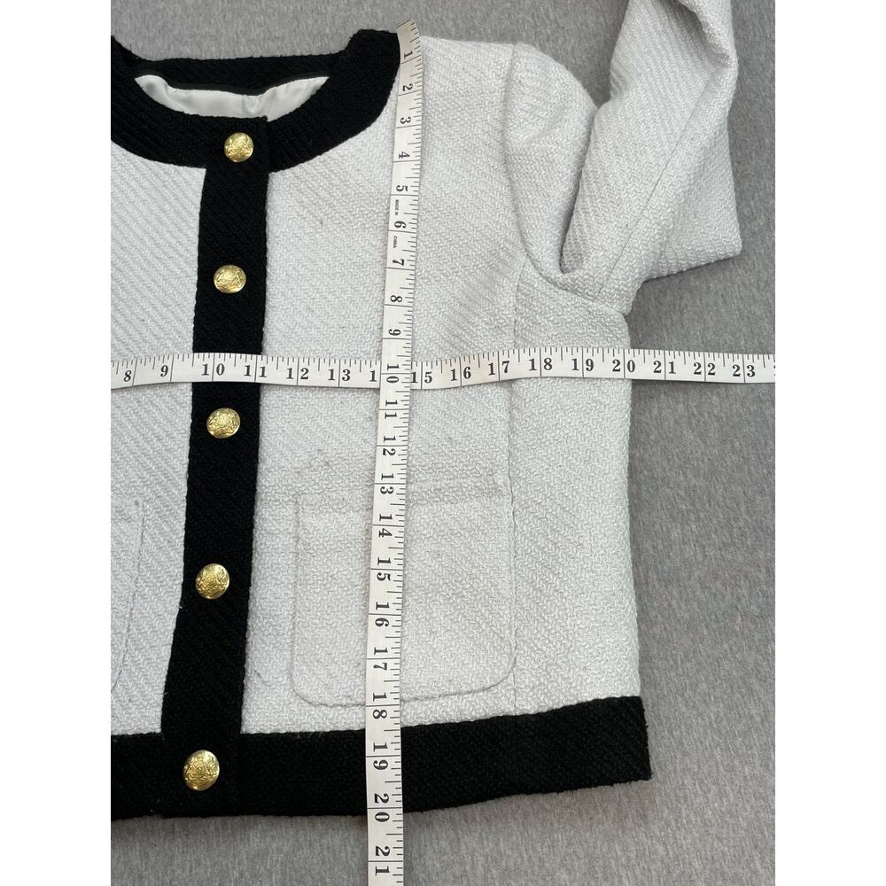 J Crew‎ Jacket Womens 10 Tweed Pockets Long Sleeve 5-Button Lined Gold - Picture 8 of 10